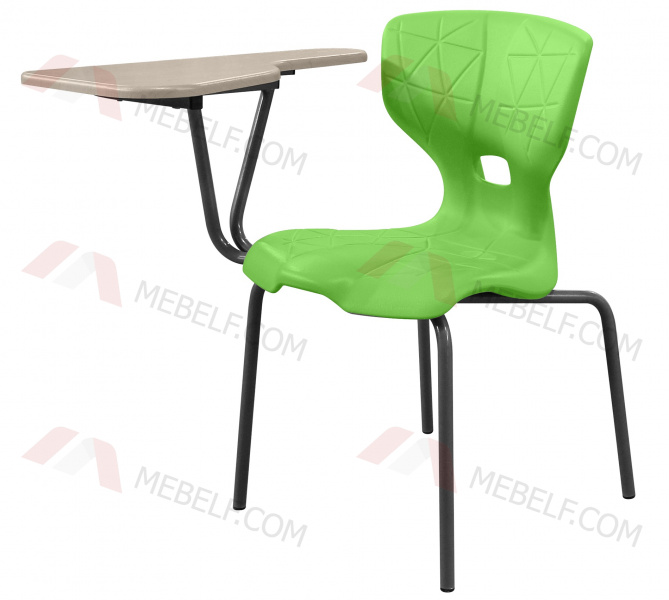 Школьный стул ШС12 со столиком (пюпитром), зеленый