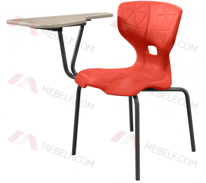 Школьный стул ШС12 со столиком (пюпитром), оранжевый