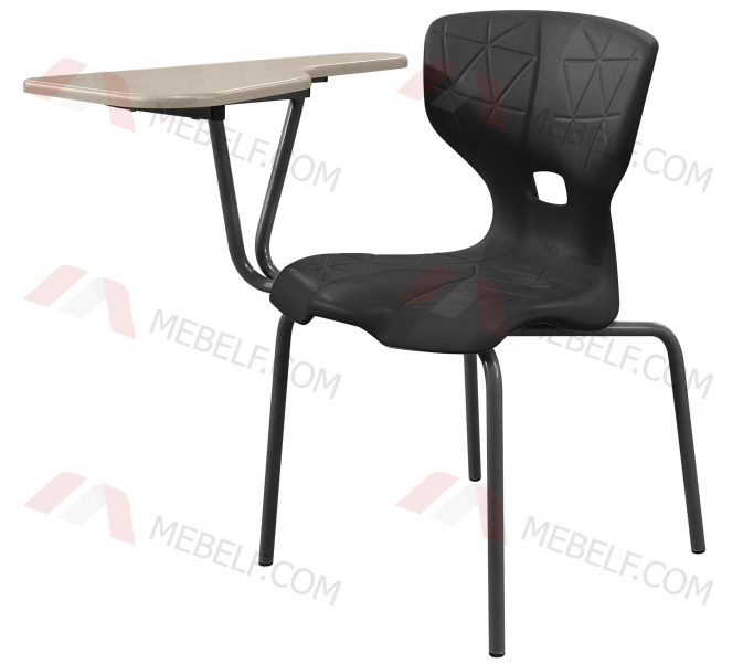 Школьный стул ШС12 со столиком (пюпитром), черный
