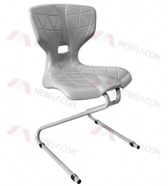 Стильный школьный стул ШС13 - надёжный Z-образный каркас, серый